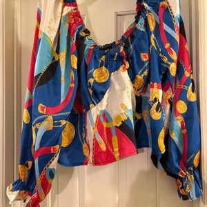 Colorful Women's Top with Chain Print